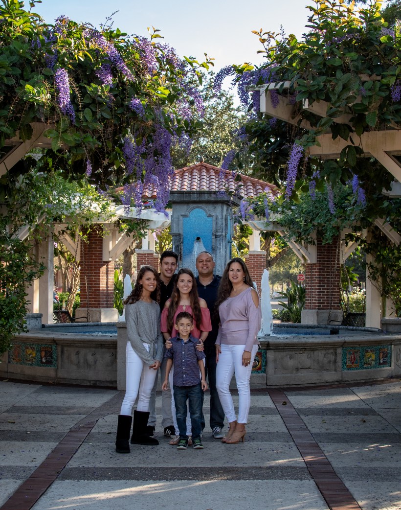 Prada family at fountain